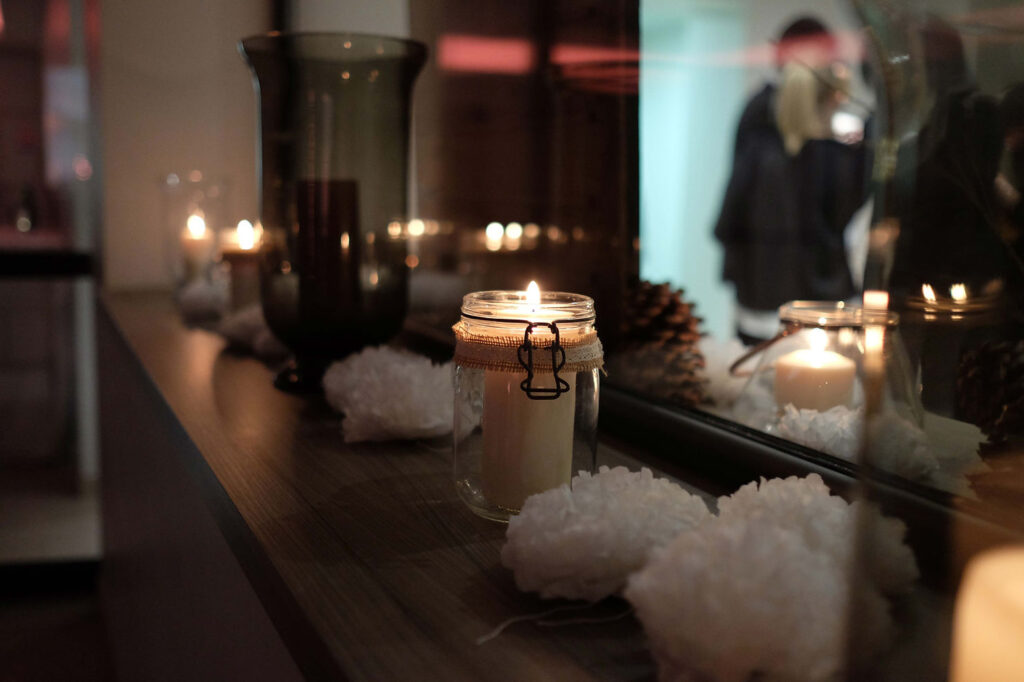 Décoration mariage hiver bougies