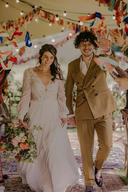 Sortie de cérémonie mariage rubans