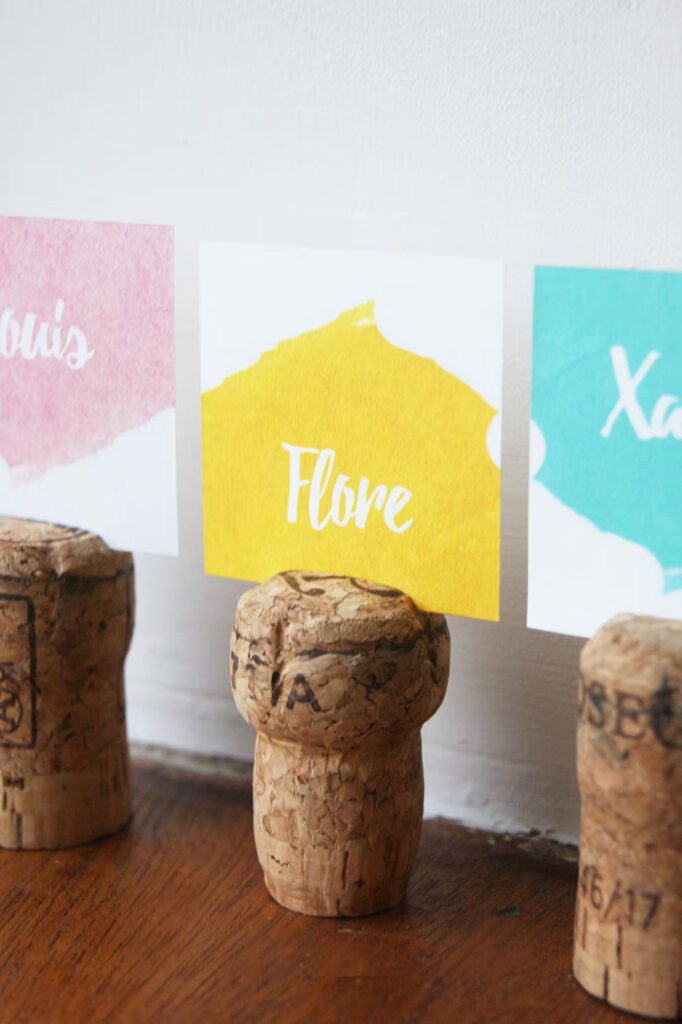 marque place bouchon en liège mariage