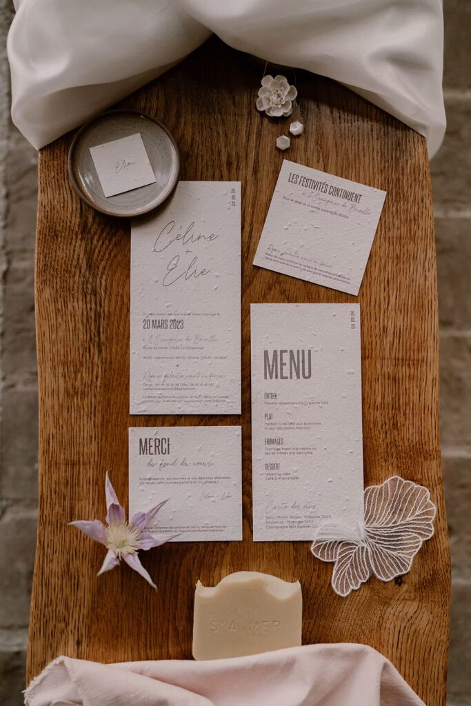 faire-part mariage ensemencé faire-part green