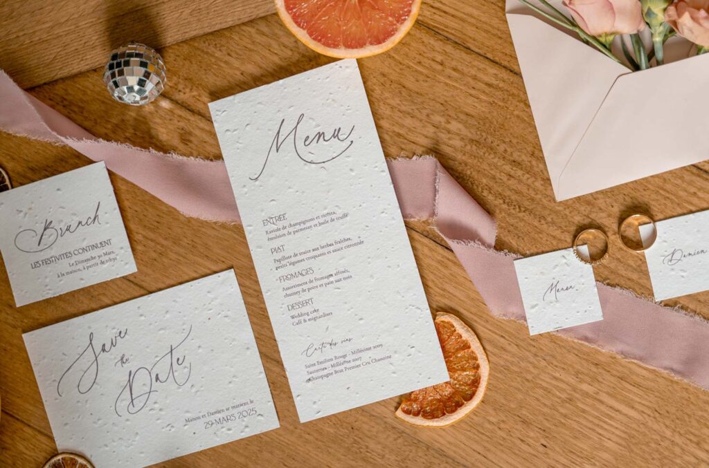 invitation mariage papier ensemencé graines bio faire-part green