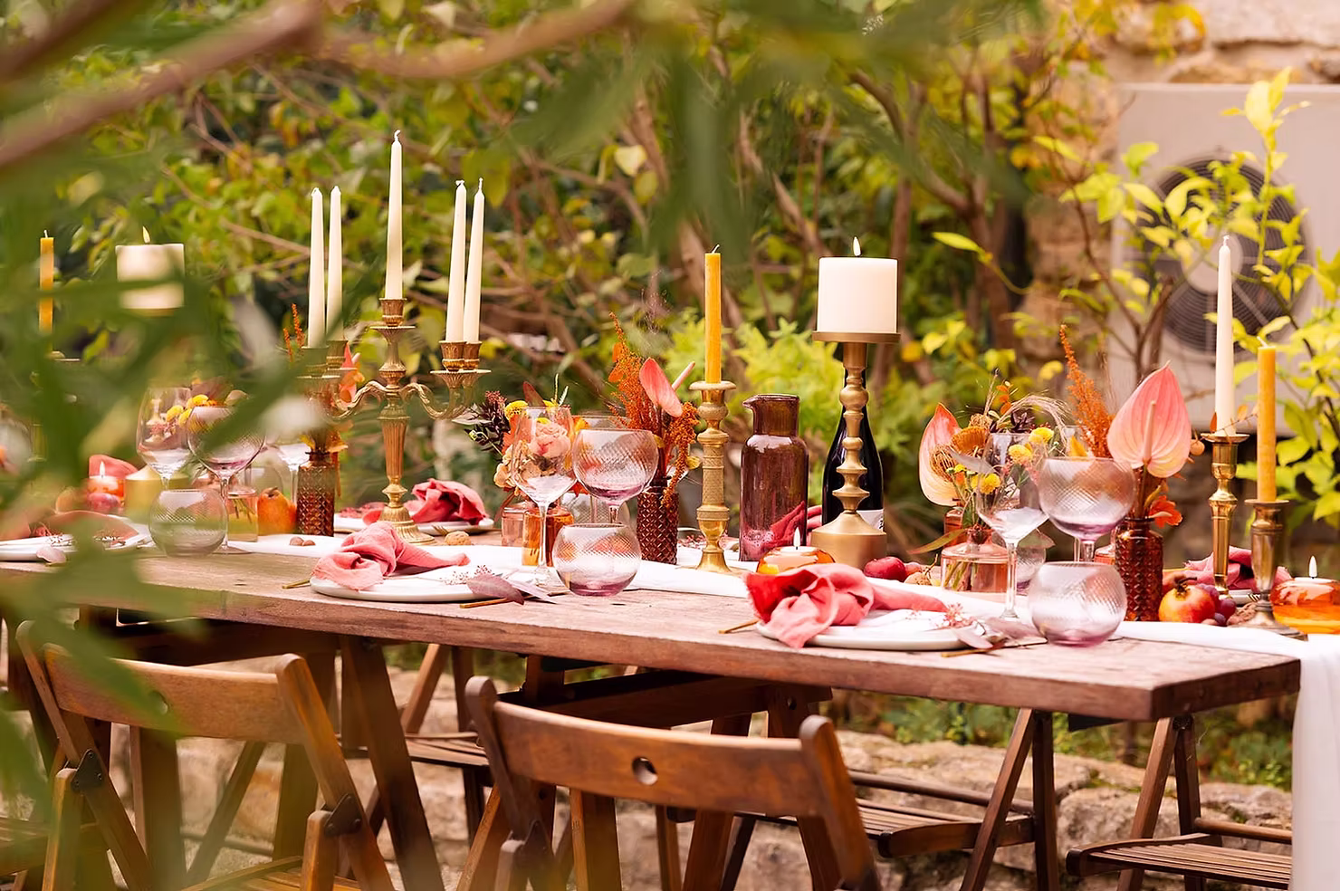 décoration de table de mariage d'automne écoresponsable