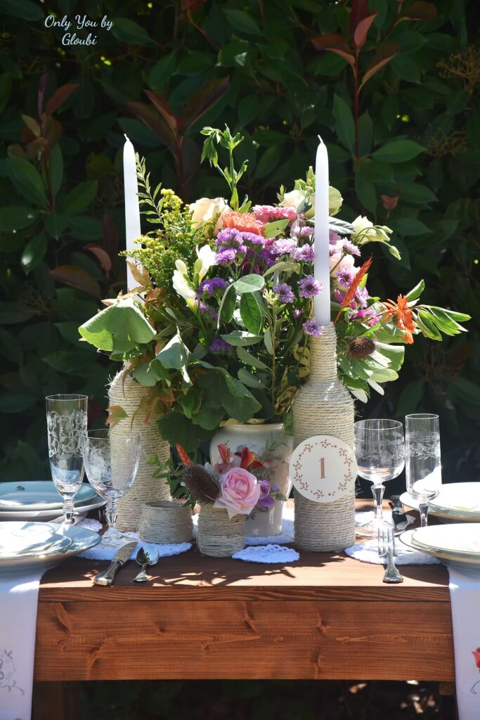 Bougeoir champêtre DIY mariage