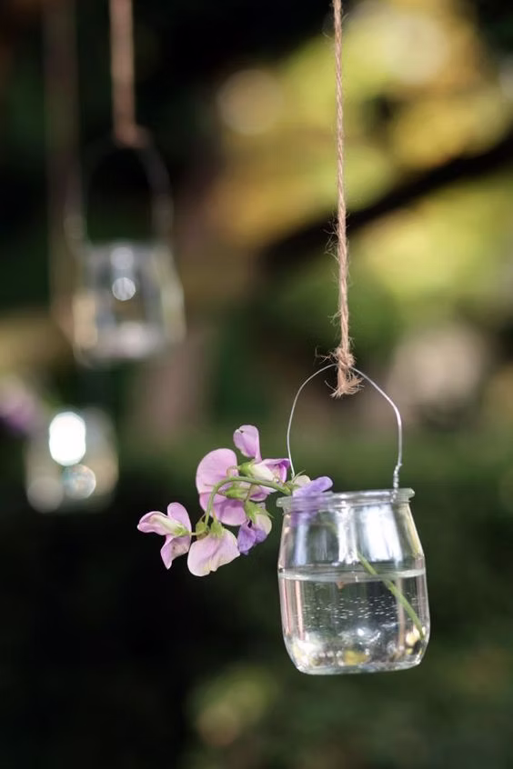 Pot de yaourt en verre déco mariage