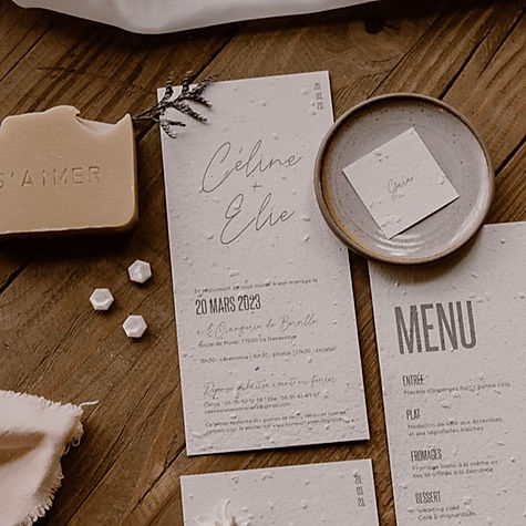 Faire-part de mariage à planter - Faire-part green