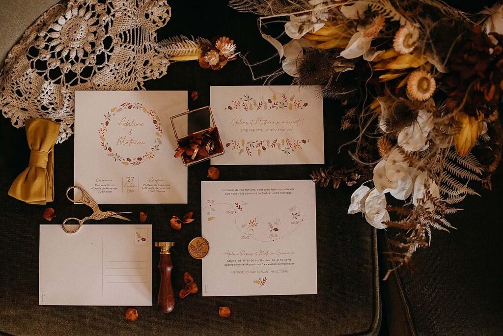 faire-part mariage automne faire-part green