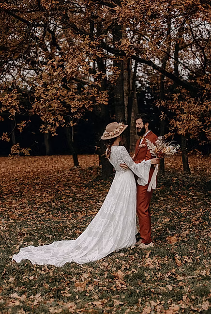mariage automne photo de couple