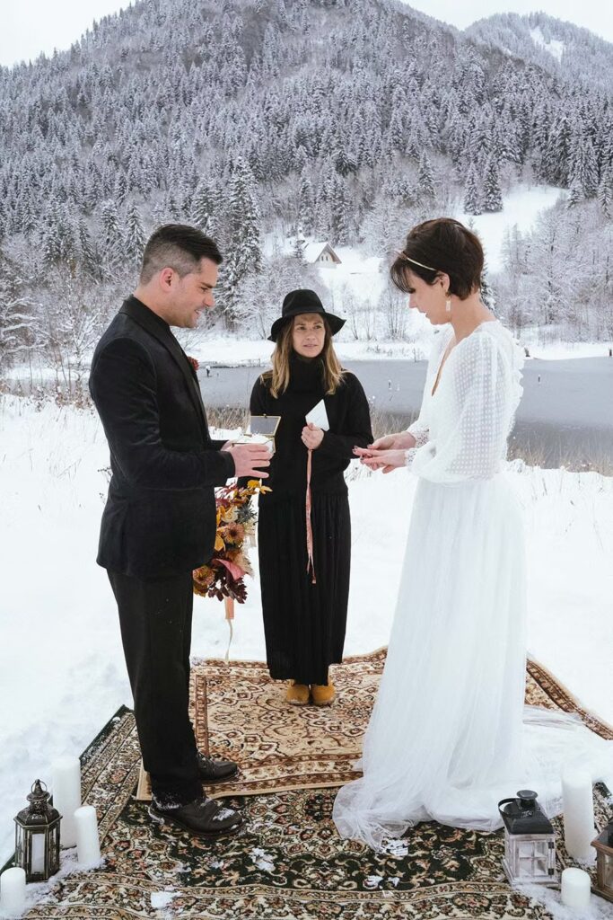mariage dans la neige