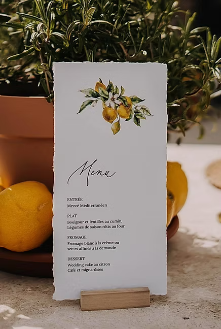 menu mariage citron dolce vita