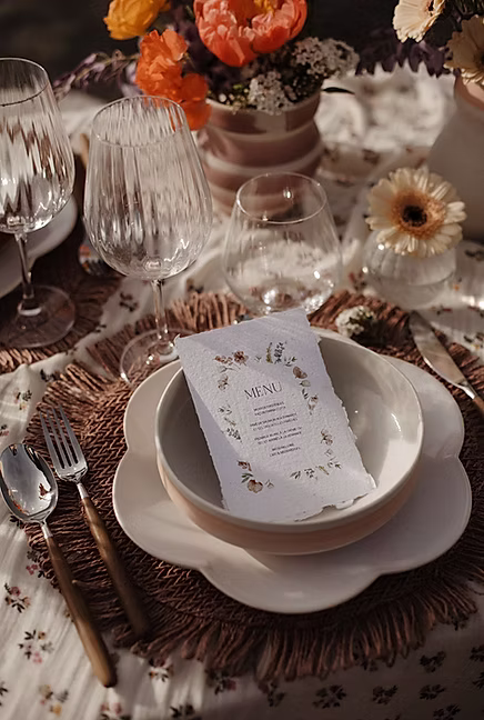 menu mariage faire-part green