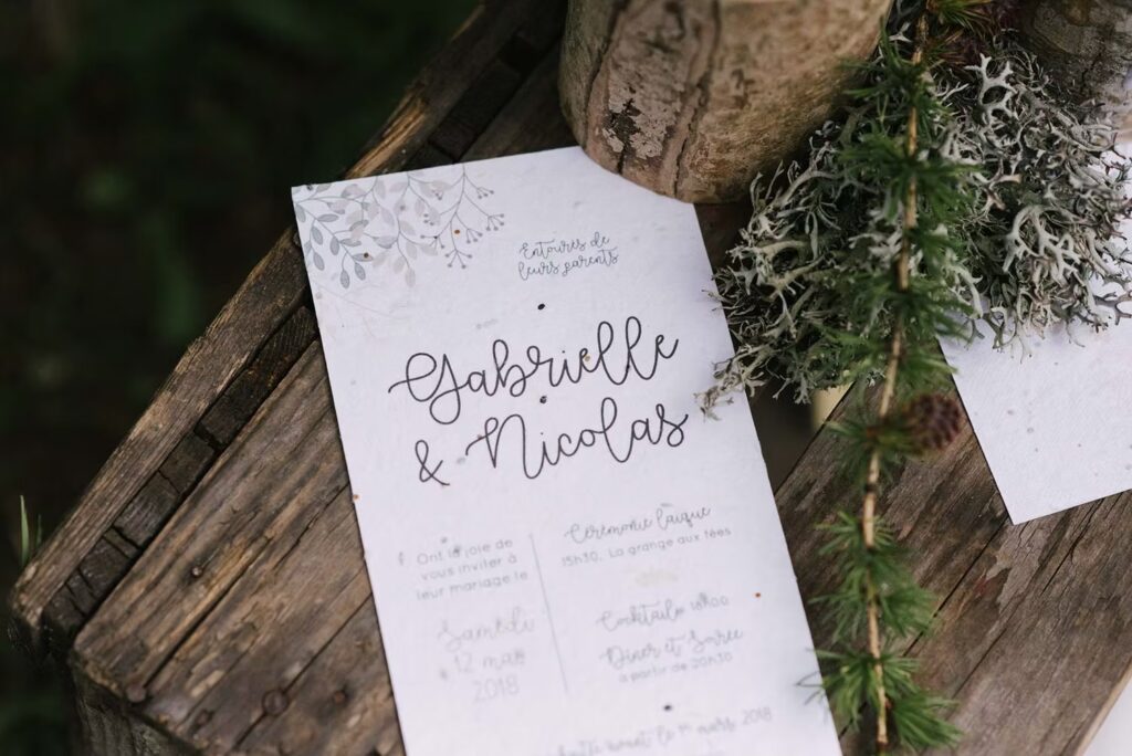 faire-part mariage ensemence printemps faire-part green