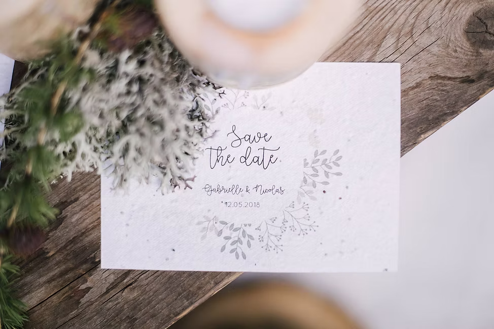 save the date graine faire-part green