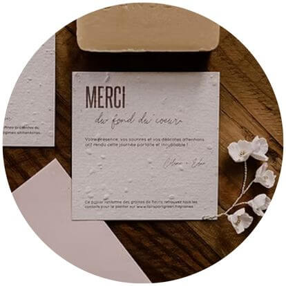 Carte de remerciement ensemencée - Faire-part green