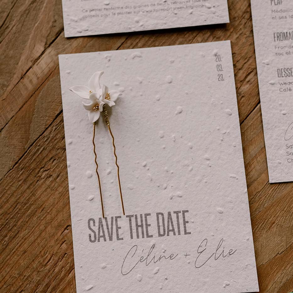 Faire-part green - Save the date moderne à planter