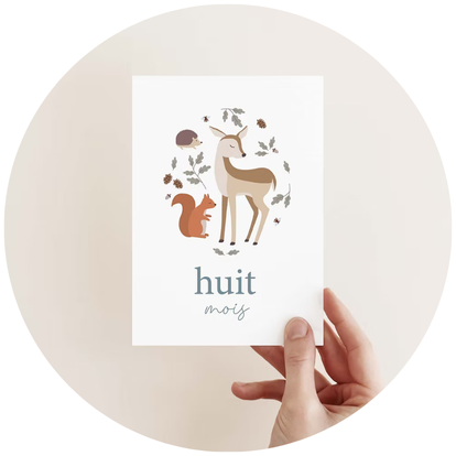 cartes étapes bébé forêt première année