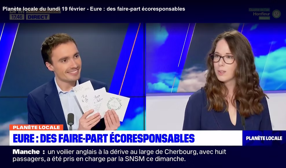 Interview Faire-part green claire tranier bfm Normandie