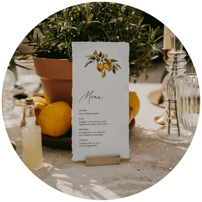 menu citron mariage dolce vita