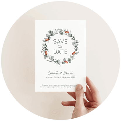 save the date couronne hiver
