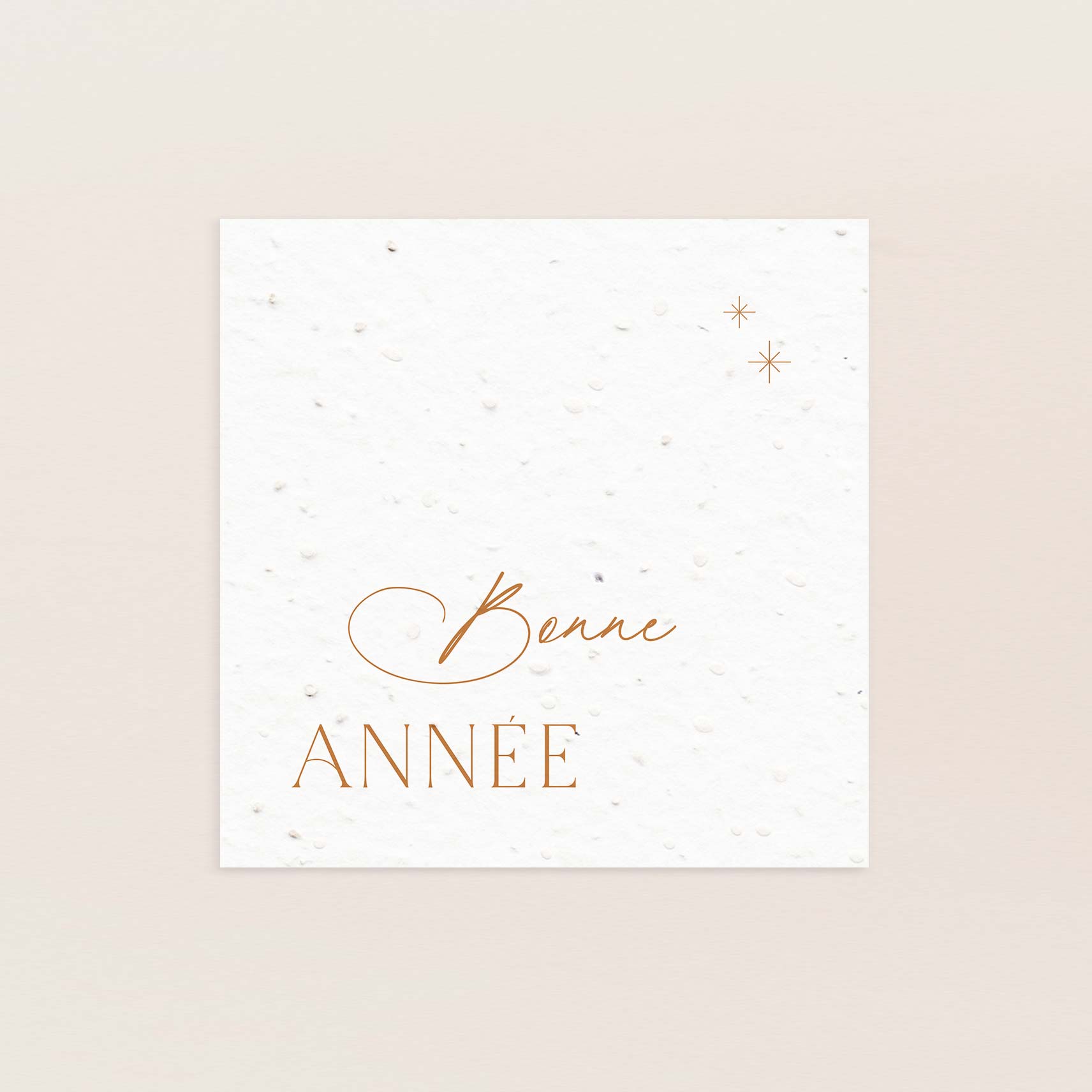 Carte de vœux élégante ensemencée bonne année jaune