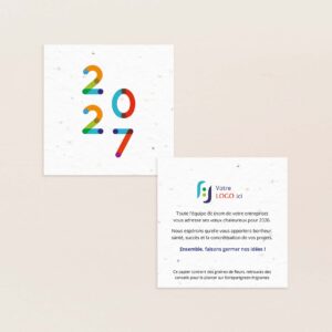 Carte de voeux professionnelle originale et colorée 2027