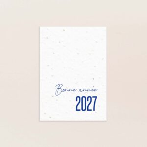 Carte bonne année 2027 entreprise personnalisée bleu