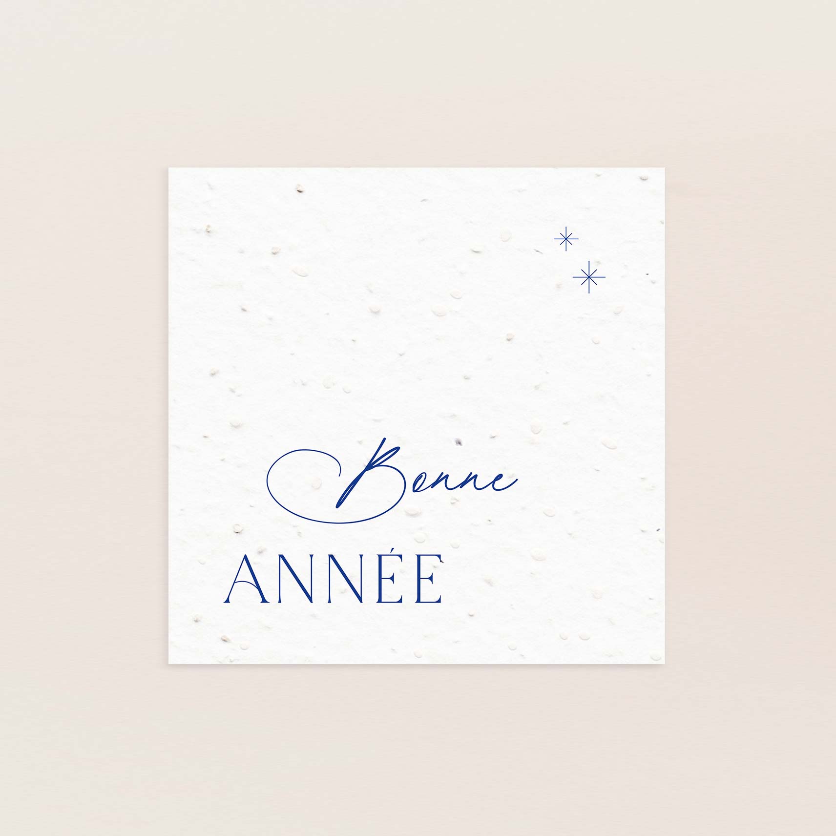 Carte de vœux élégante ensemencée bonne année bleu