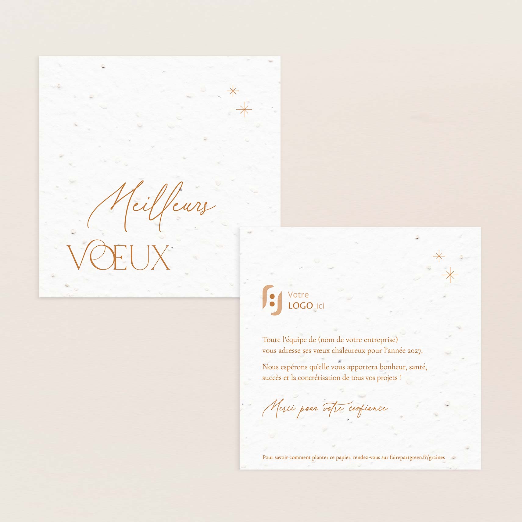 Carte de vœux professionnelle élégante meilleurs voeux jaune