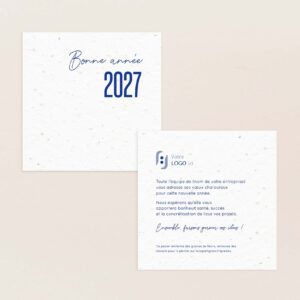 Carte de voeux professionnelle moderne 2027 bleu