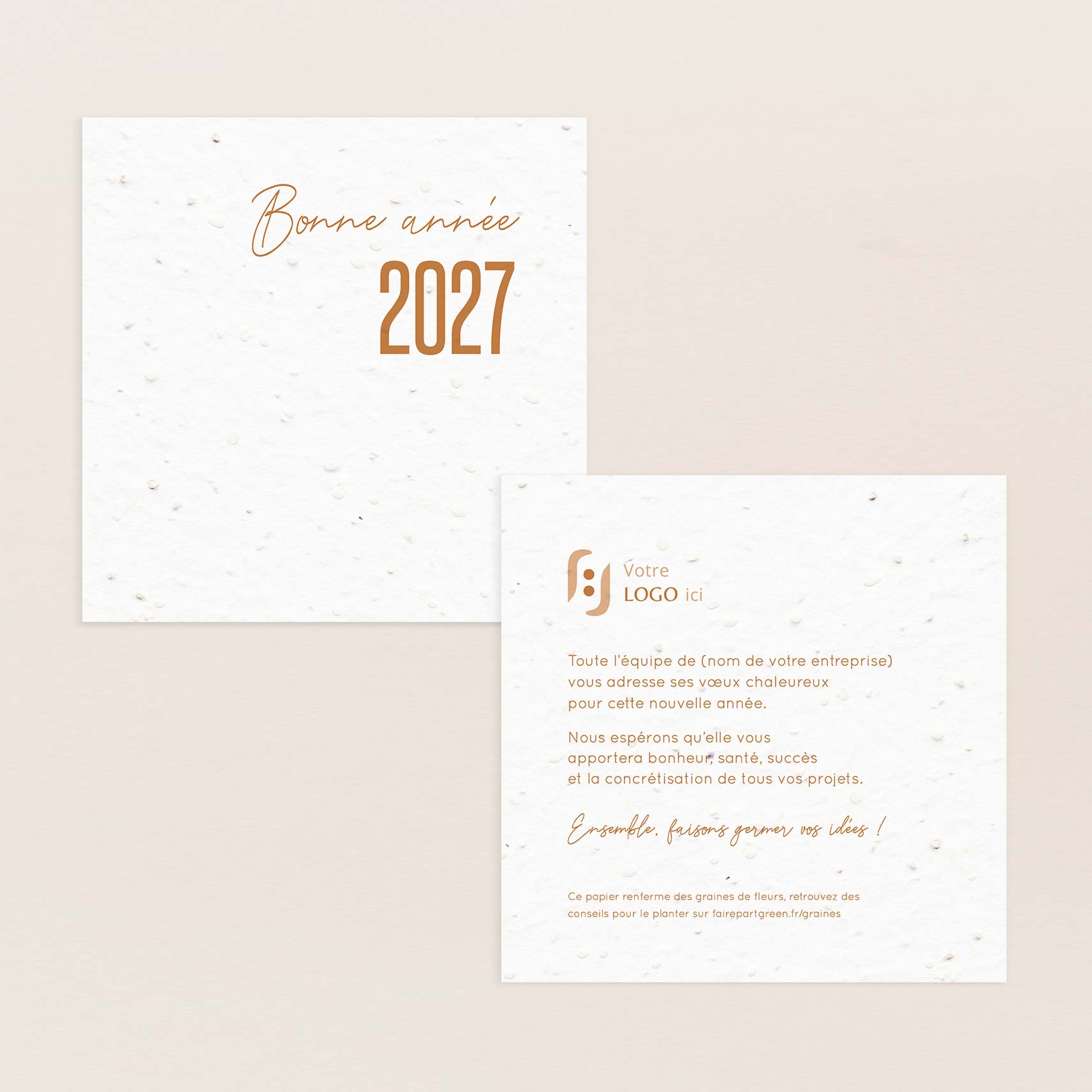 Carte de voeux professionnelle moderne 2027 jaune