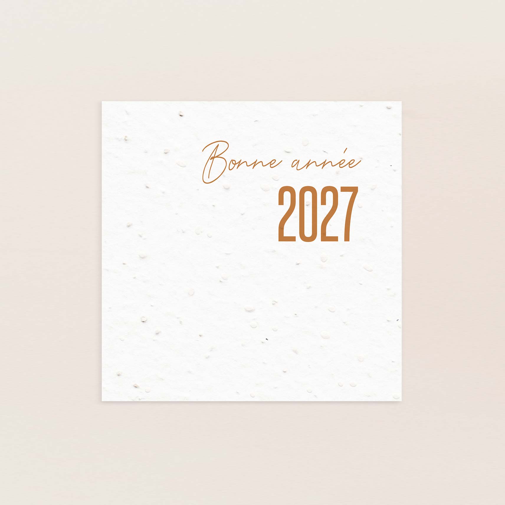 Carte de voeux professionnelle bonne année 2027 jaune