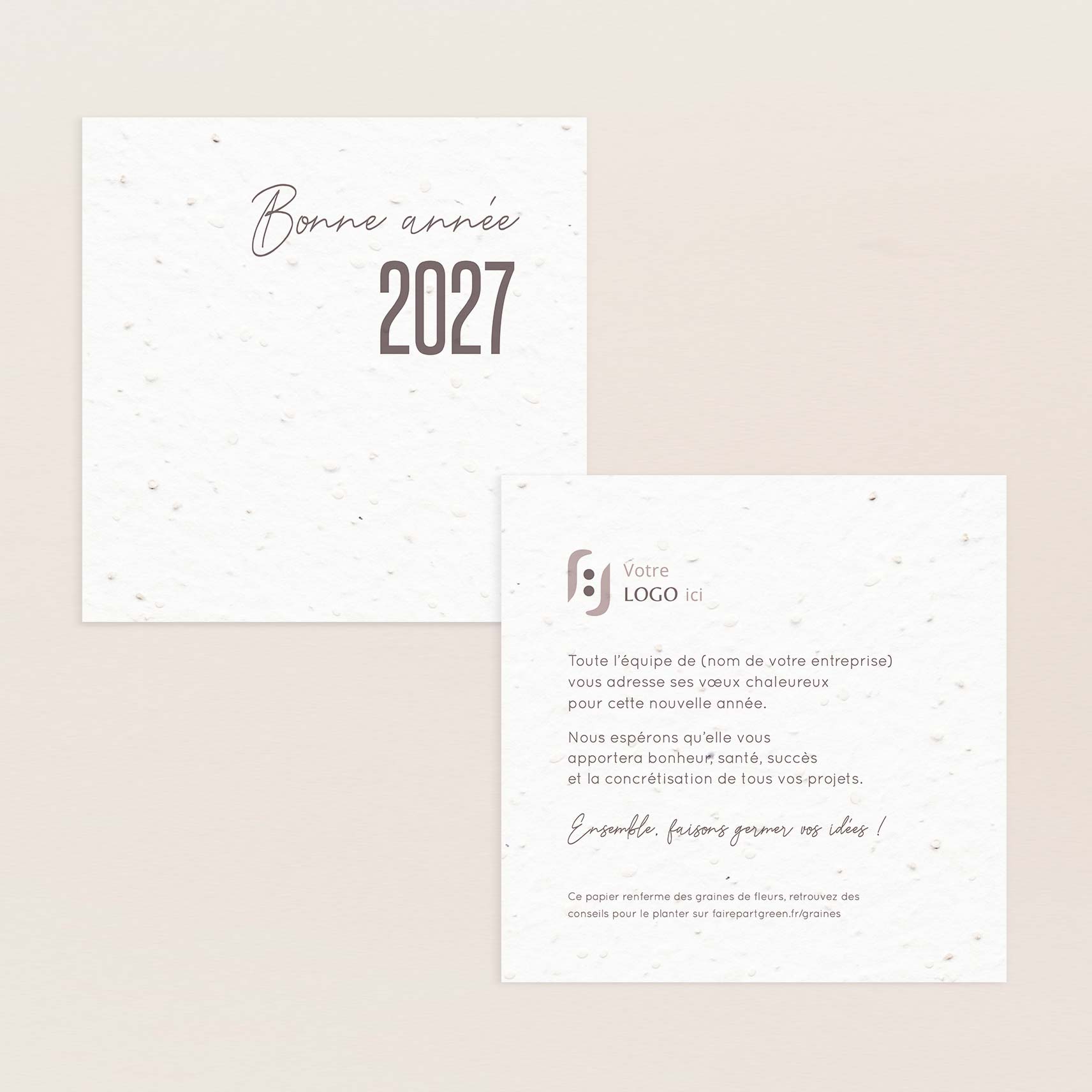 Carte de voeux professionnelle moderne 2027 marron