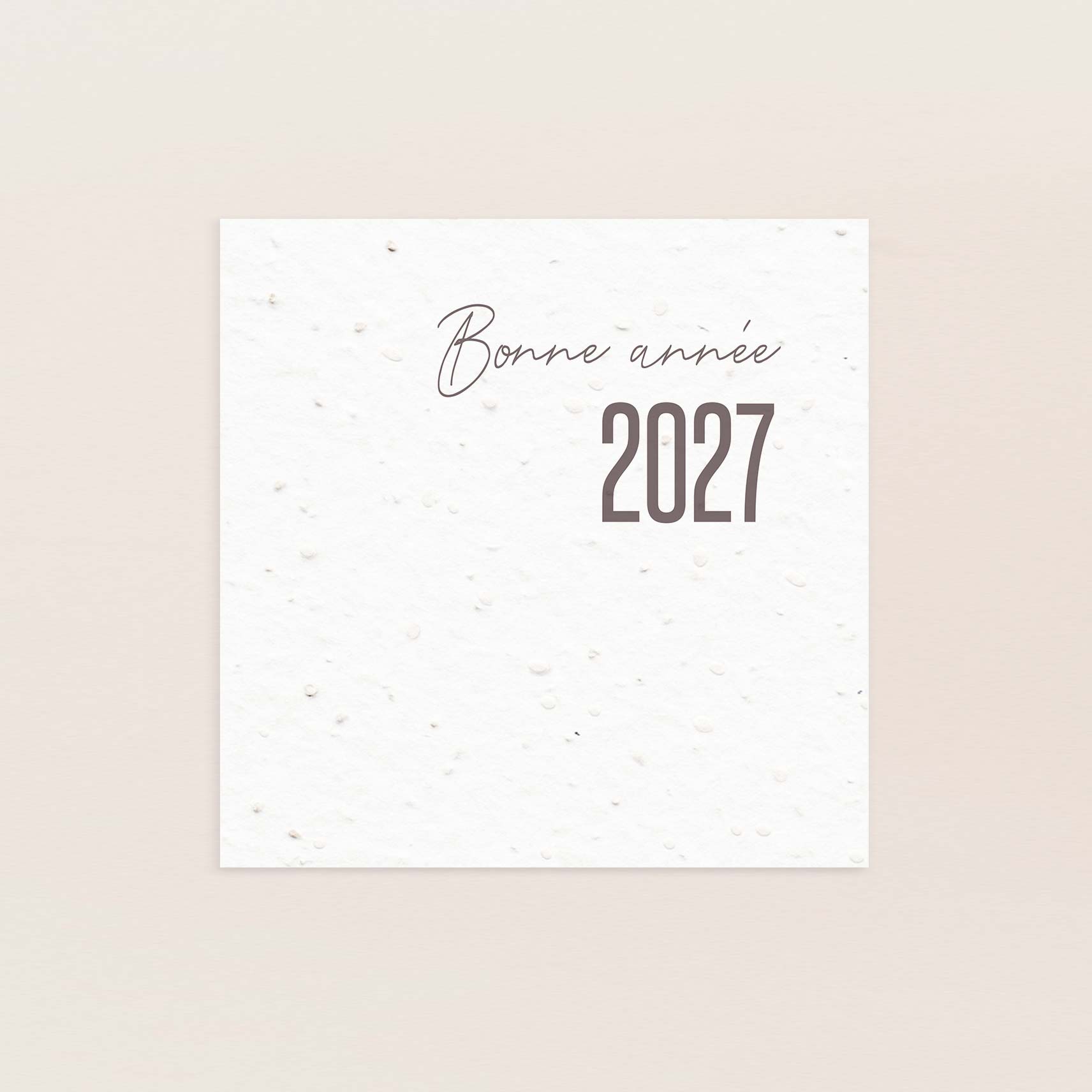 Carte de voeux professionnelle bonne année 2027 marron