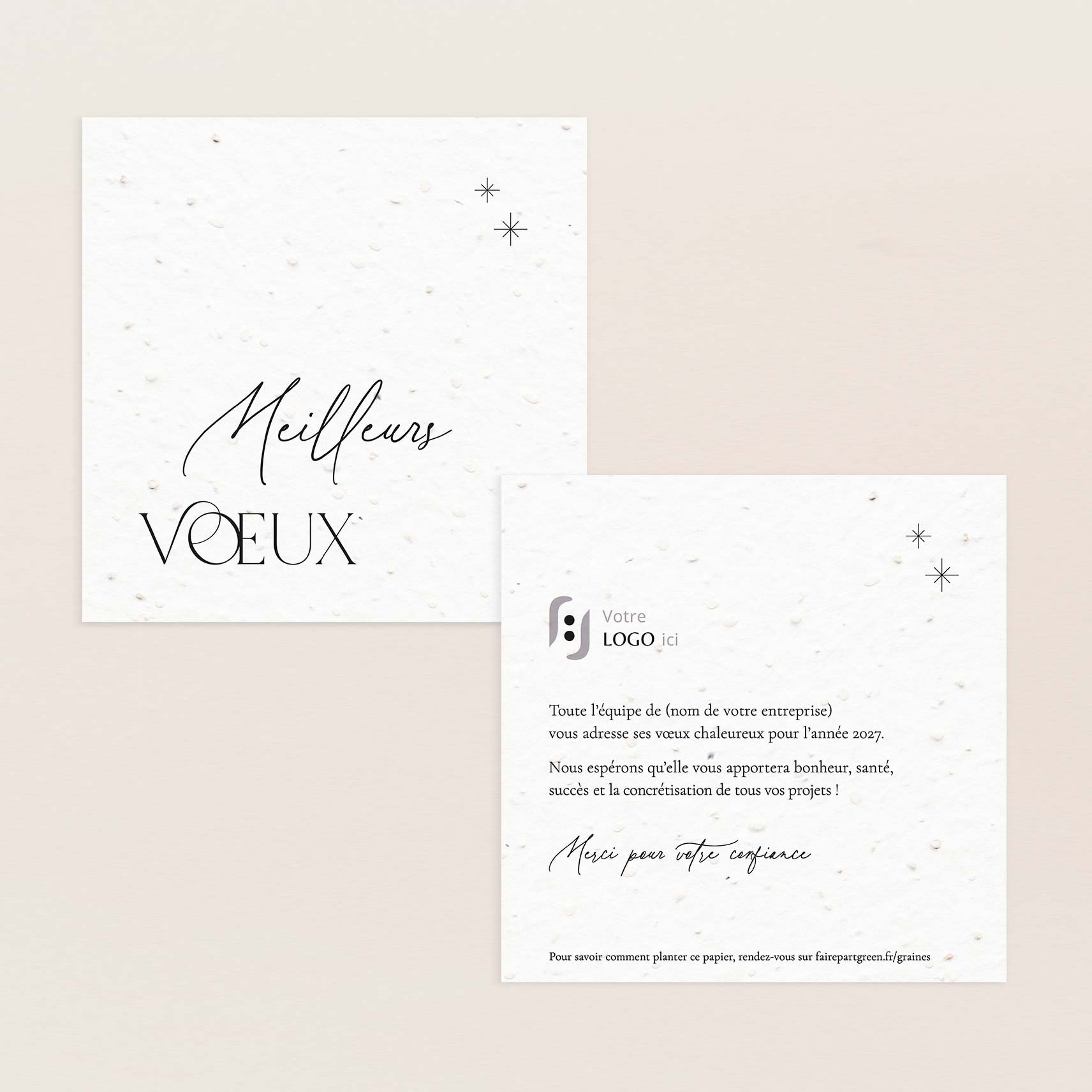 Carte de vœux professionnelle élégante meilleurs voeux noir
