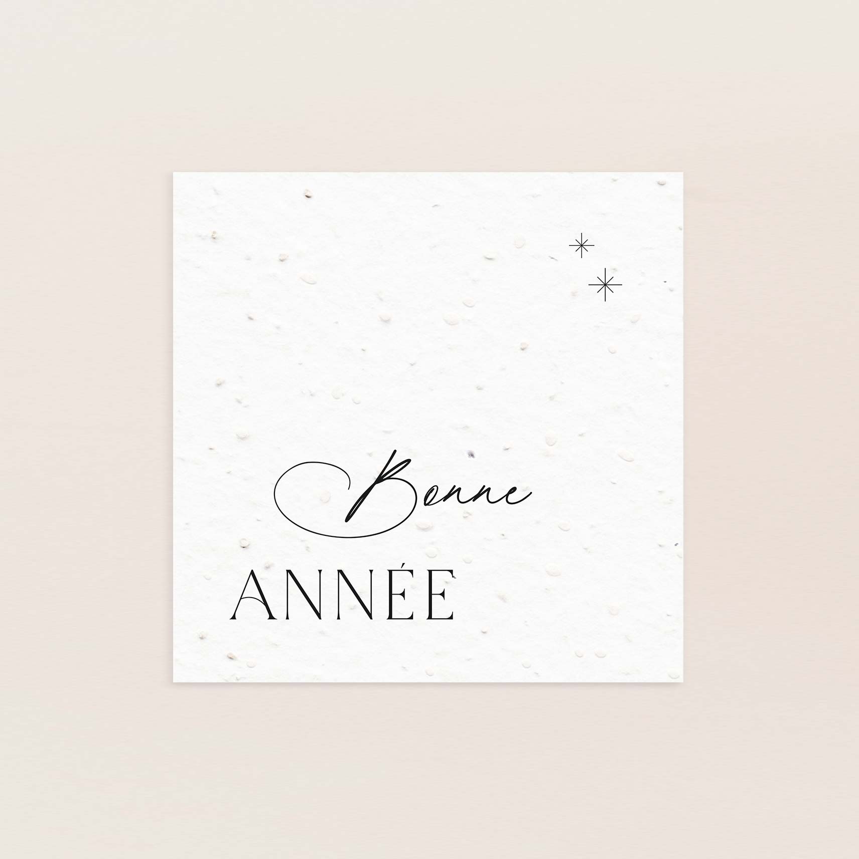Carte de vœux élégante ensemencée bonne année noir