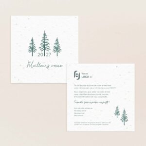 Carte de vœux entreprise Forêt en papier ensemencé – Meilleurs vœux