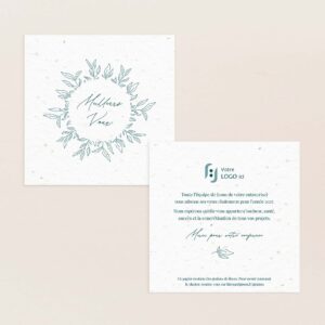 Carte de voeux professionnelle écologique à planter feuillage vert
