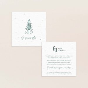Petite carte de vœux à planter en papier ensemencé français