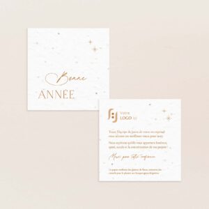Petite carte de vœux élégante bonne année jaune