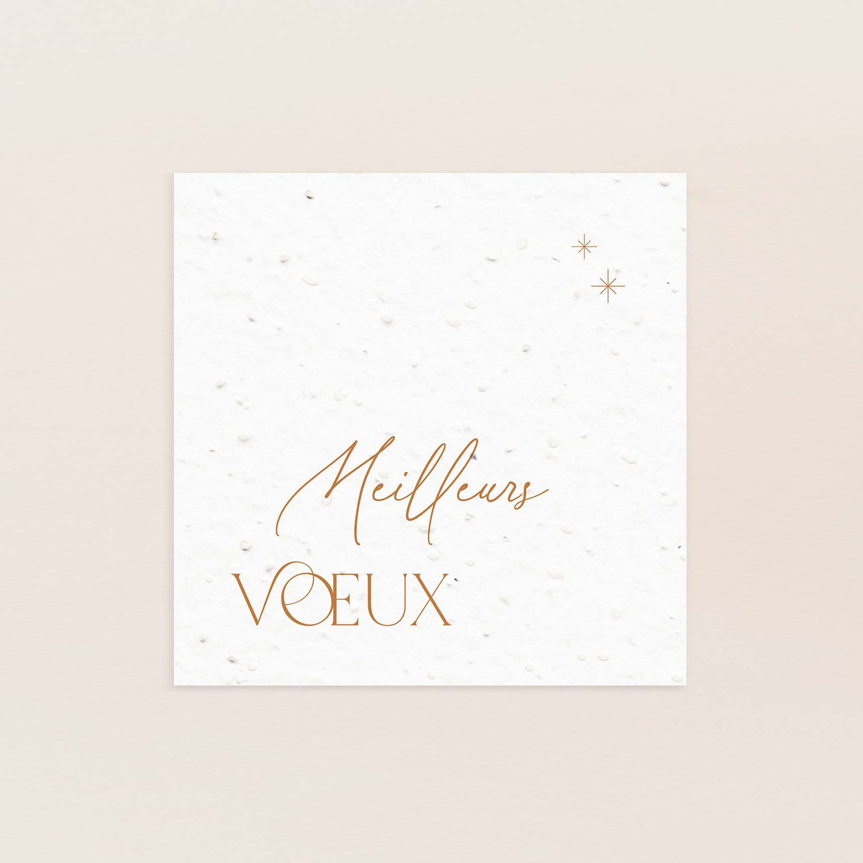 Carte de vœux élégante ensemencée meilleurs voeux jaune