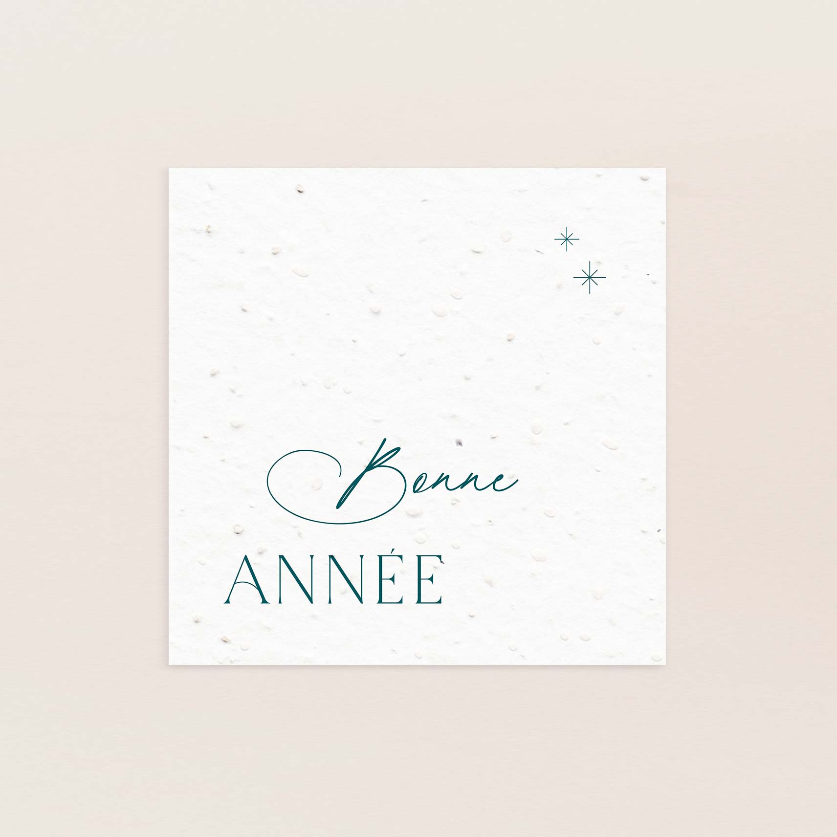 Carte de vœux élégante ensemencée bonne année vert
