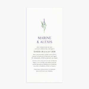Faire-part mariage Lavande