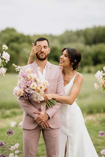 First look mariage lavande