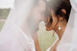 Mariage zéro déchet Provence lavande photo couple