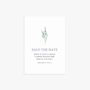 Save the date mariage lavande