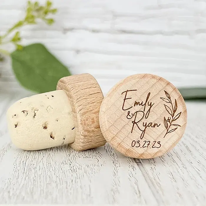 Bouchon en liège personnalisé cadeau invité mariage