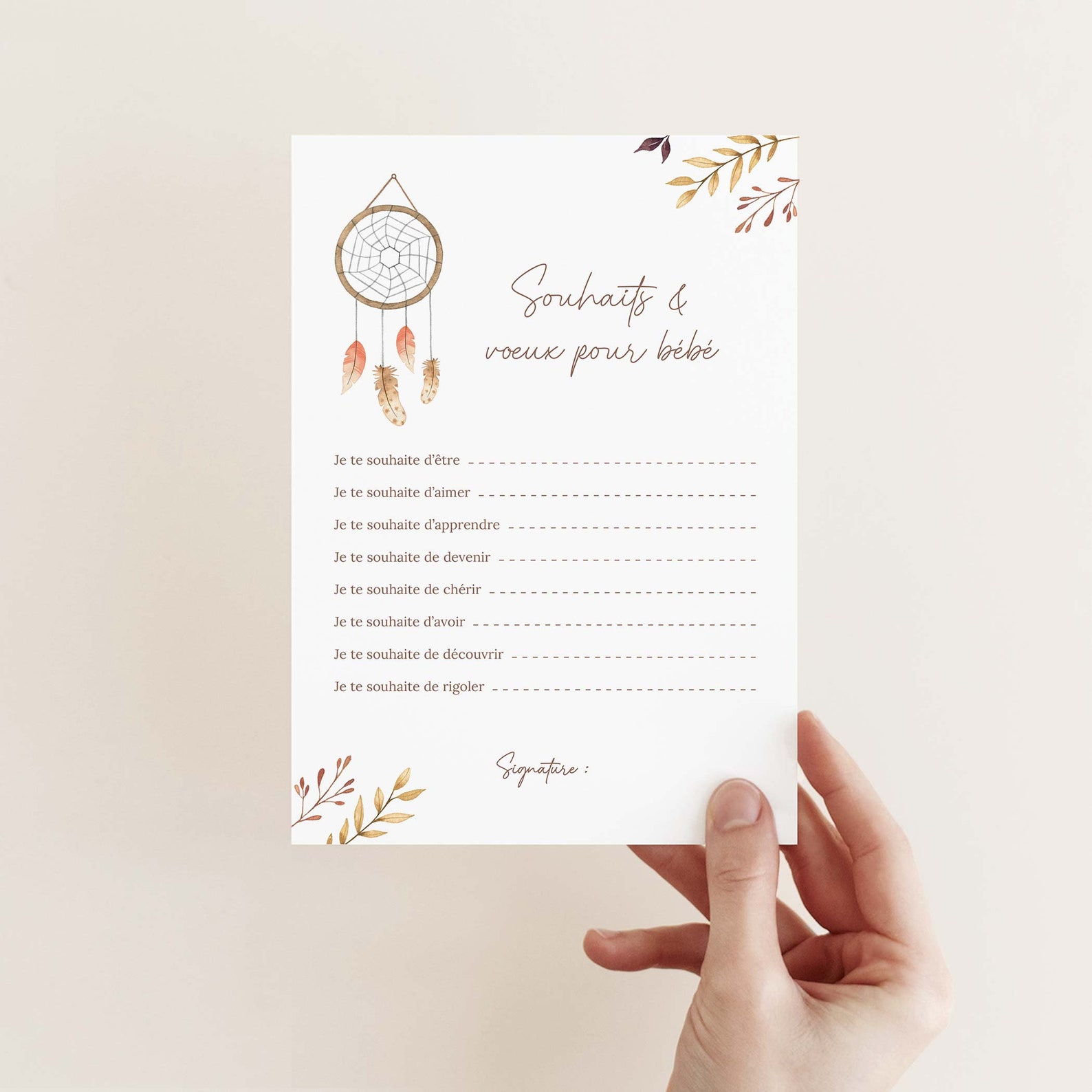 Jeux baby shower bohème - fichier PDF à imprimer (15 jeux) – Image 6