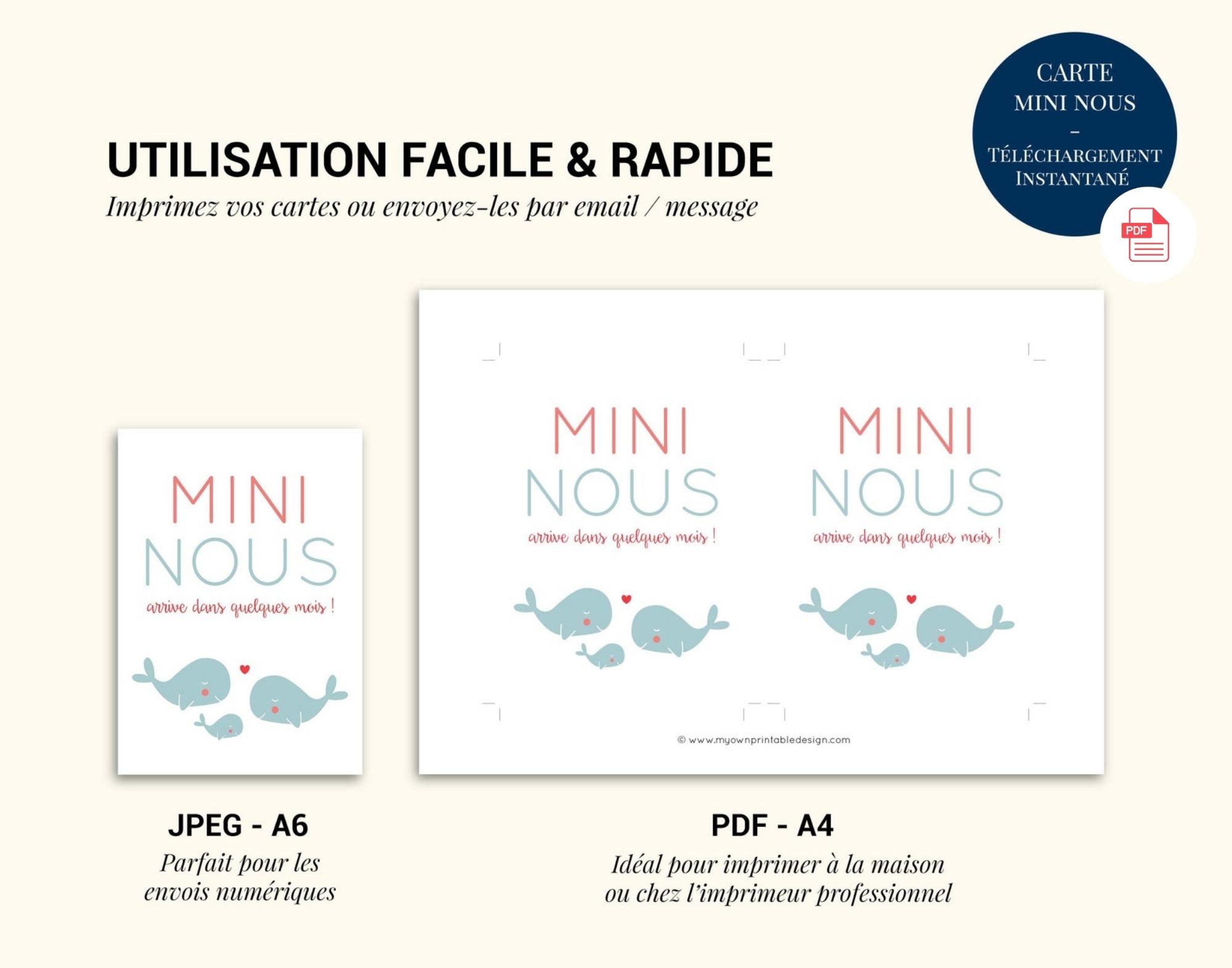 Annonce grossesse PDF à imprimer baleine