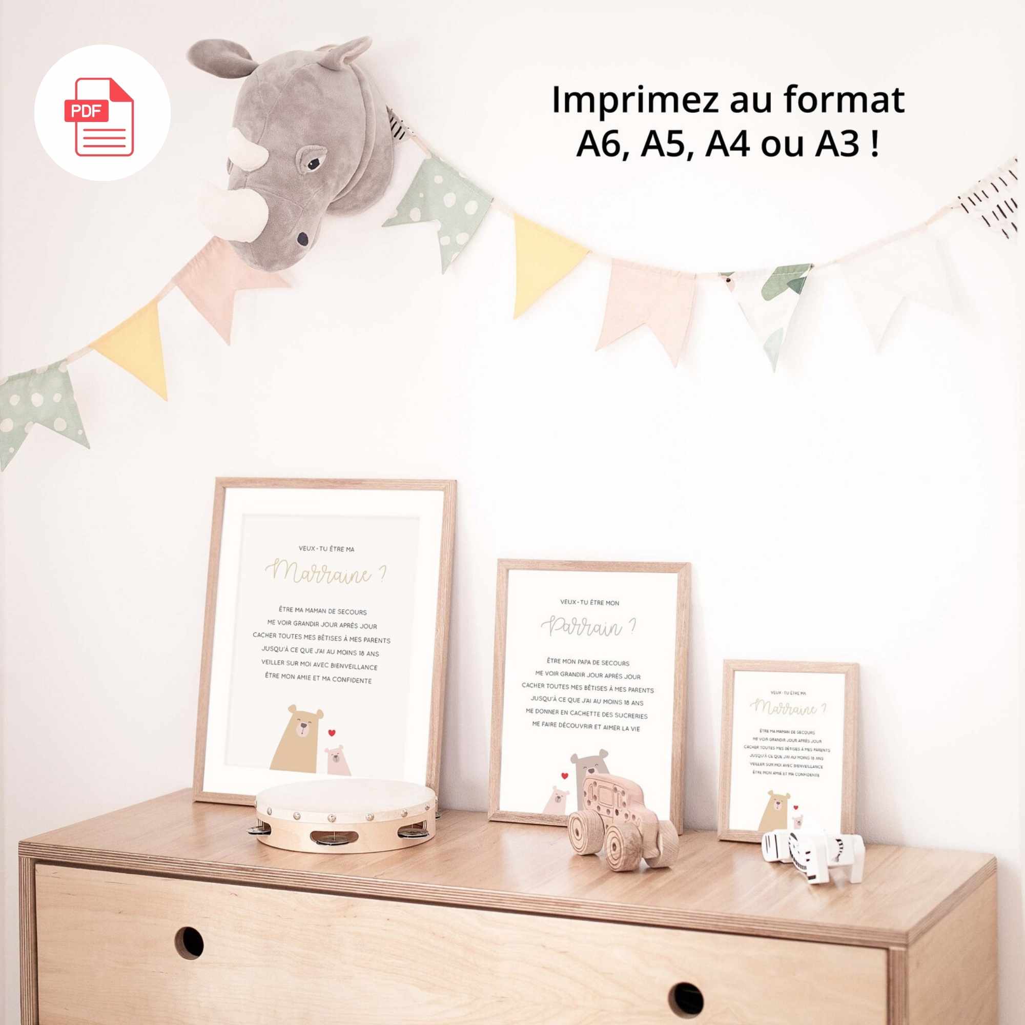 Annonce parrain marraine cadre poème