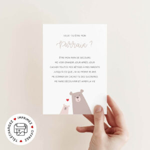 Carte demande futur parrain ours