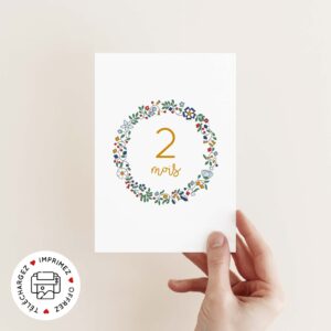 Cartes étapes bébé liberty multicolor jaune